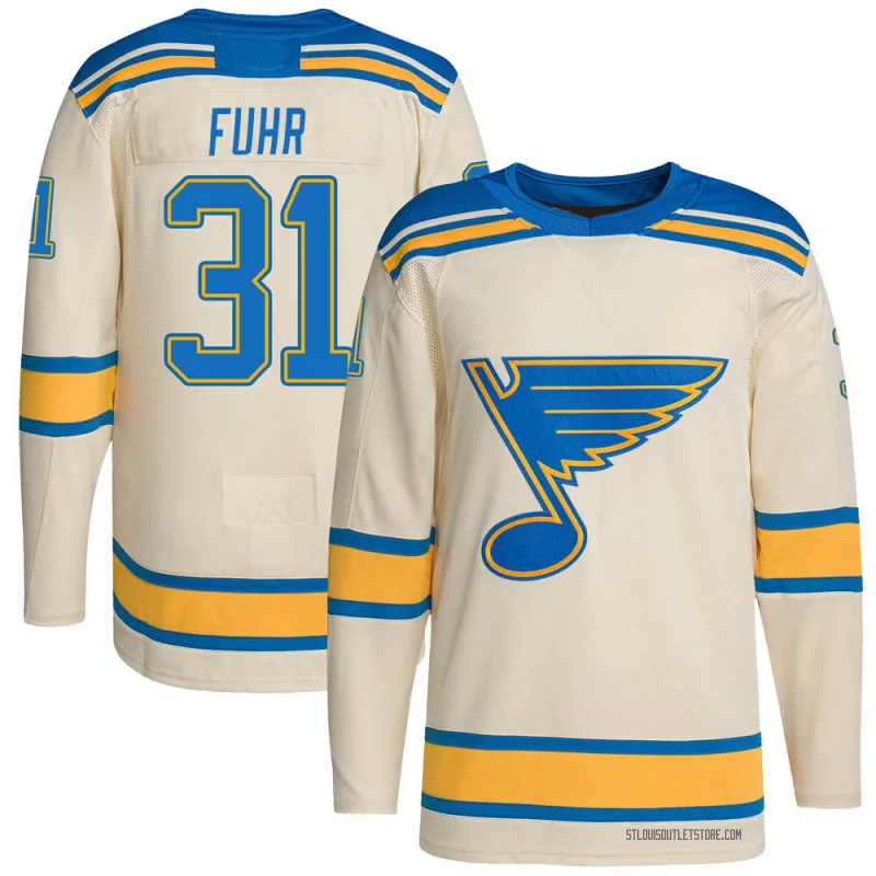 Youth Grant Fuhr St. Louis Blues 2022 Winter Classic Player Jersey - Cream Authentic