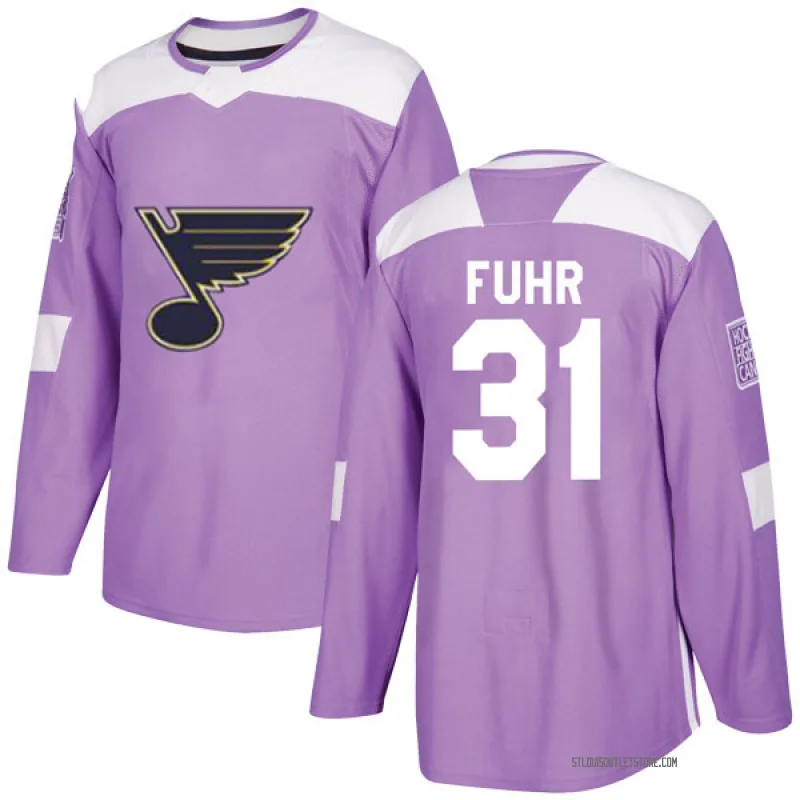 Youth Grant Fuhr St. Louis Blues Hockey Fights Cancer Jersey - Purple Authentic